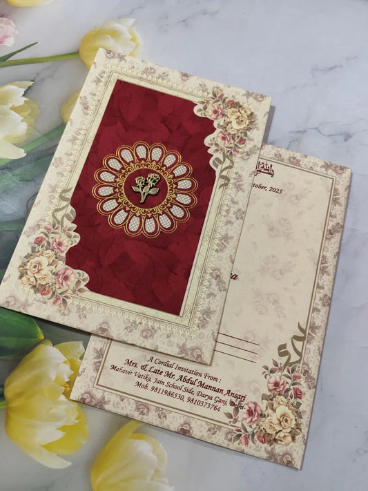 Gulshan Card Collection Designer Wedding Invitation Card (Pack of 50) FT