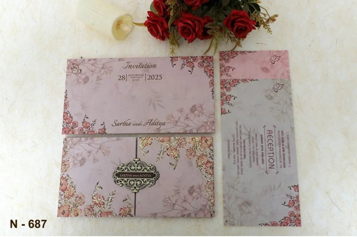 Gulshan Card Collection Designer Wedding Invitation Card (Pack of 50)