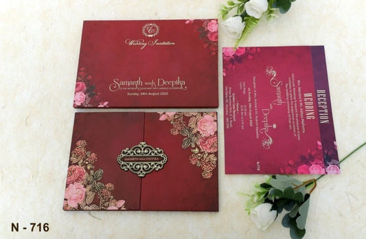 Gulshan Card Collection Designer Wedding Invitation Card (Pack of 50)