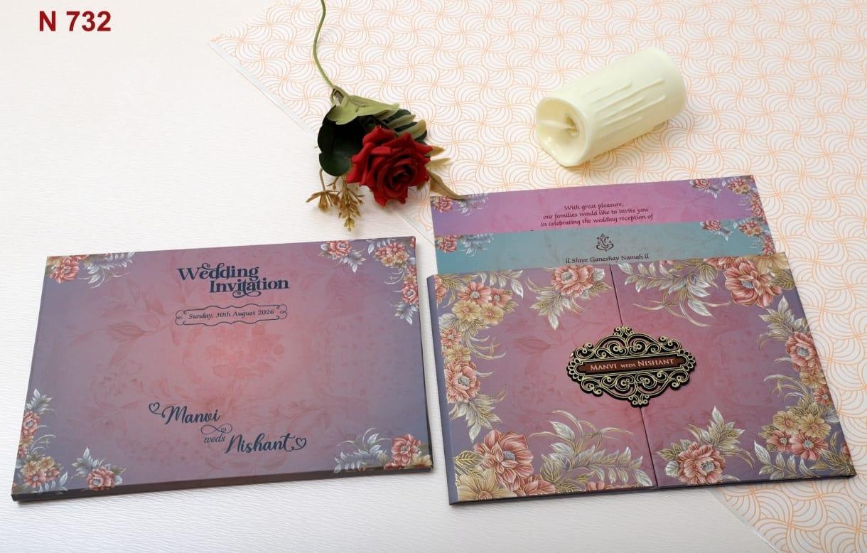 Gulshan Card Collection Designer Wedding Invitation Card (Pack of 50)