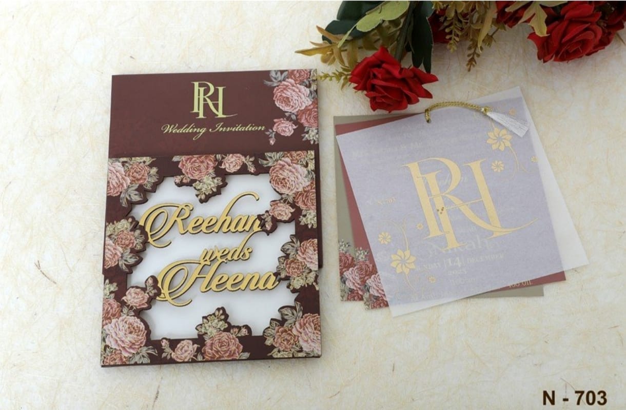 Gulshan Card Collection Designer Wedding Invitation Card (Pack of 50)