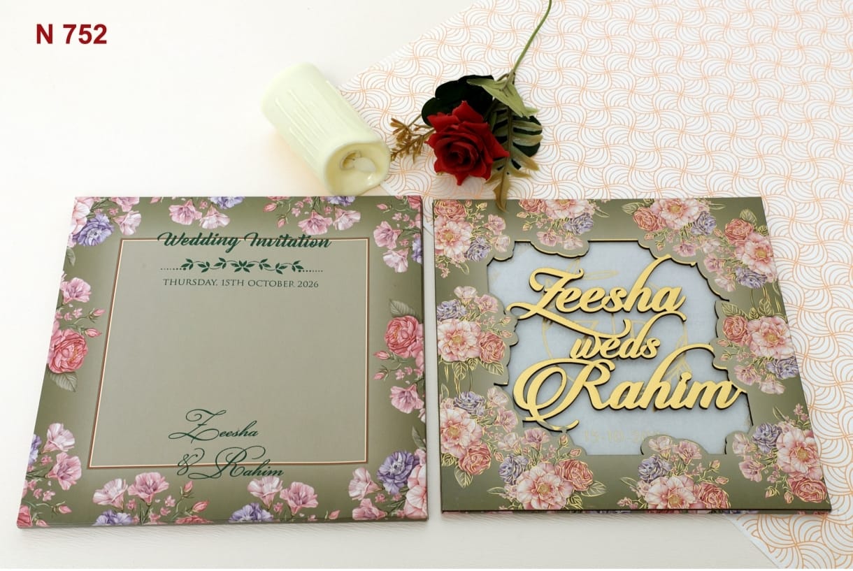 Gulshan Card Collection Designer Wedding Invitation Card (Pack of 50)