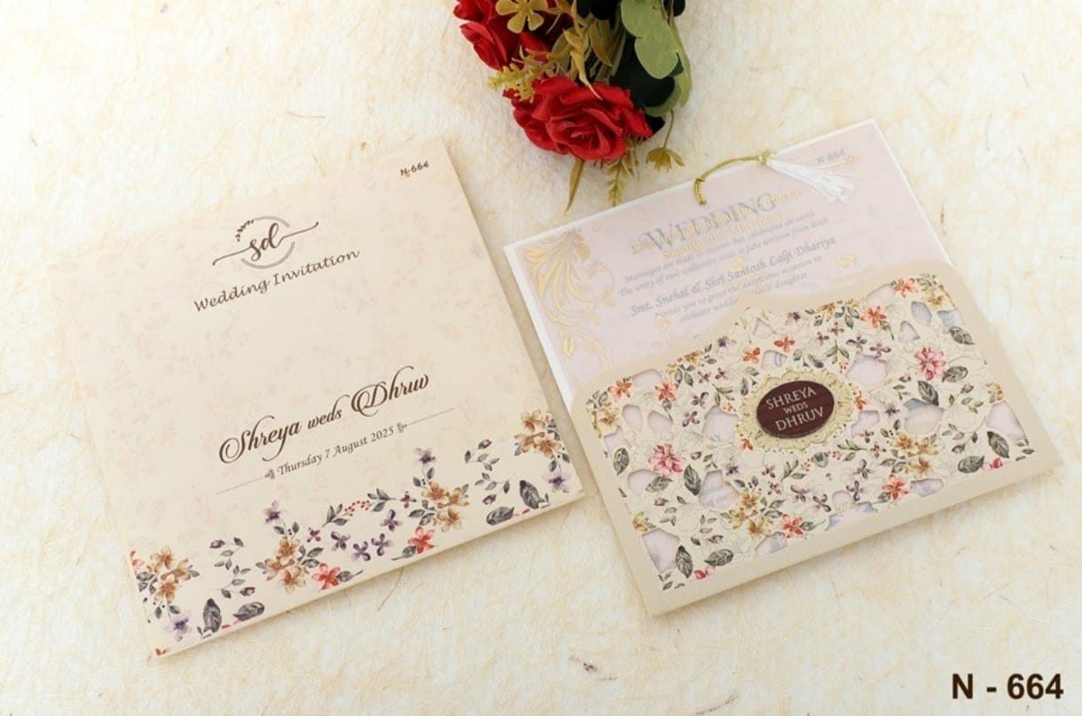 Gulshan Card Collection Designer Wedding Invitation Card (Pack of 50)