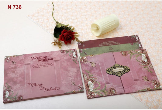 Gulshan Card Collection Designer Wedding Invitation Card (Pack of 50)