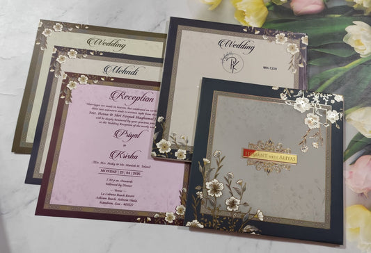 Gulshan Card Collection Designer Wedding Invitation Card (Pack of 50)