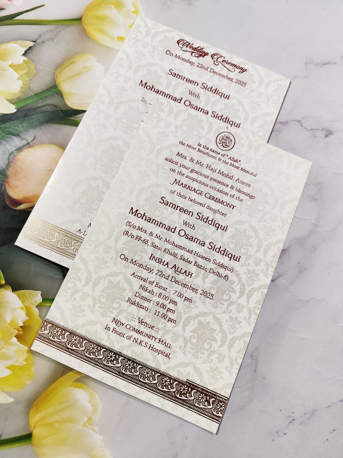 Gulshan Card Collection Designer Wedding Invitation Card (Pack of 50) SD