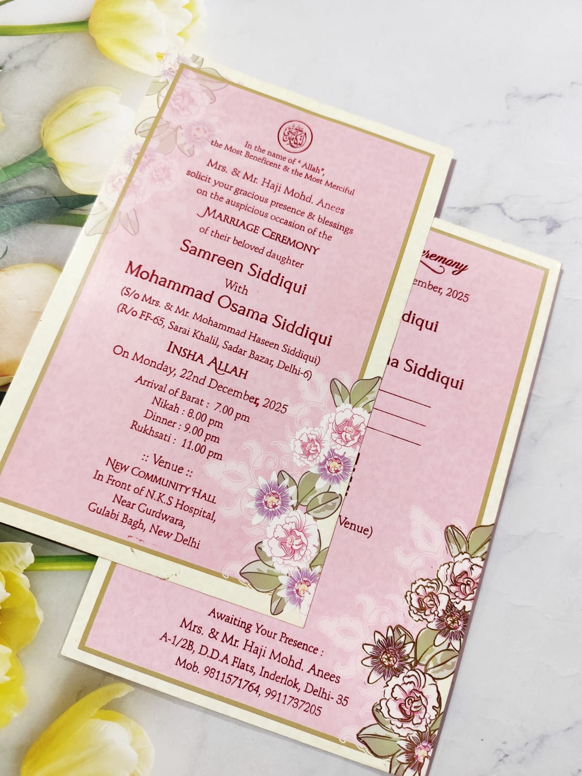 Gulshan Card Collection Designer Wedding Invitation Card (Pack of 50) SD