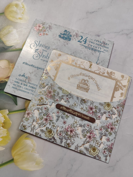 Gulshan Card Collection Designer Wedding Invitation Card (Pack of 50) AND