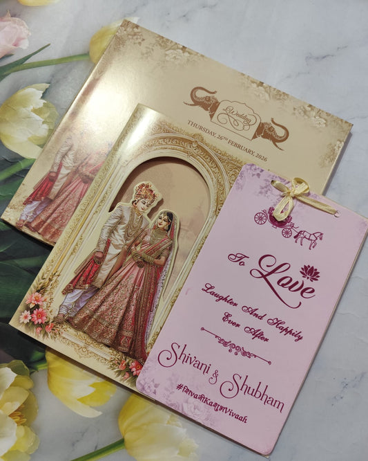 Gulshan Card Collection Designer Wedding Invitation Card (Pack of 50) AND