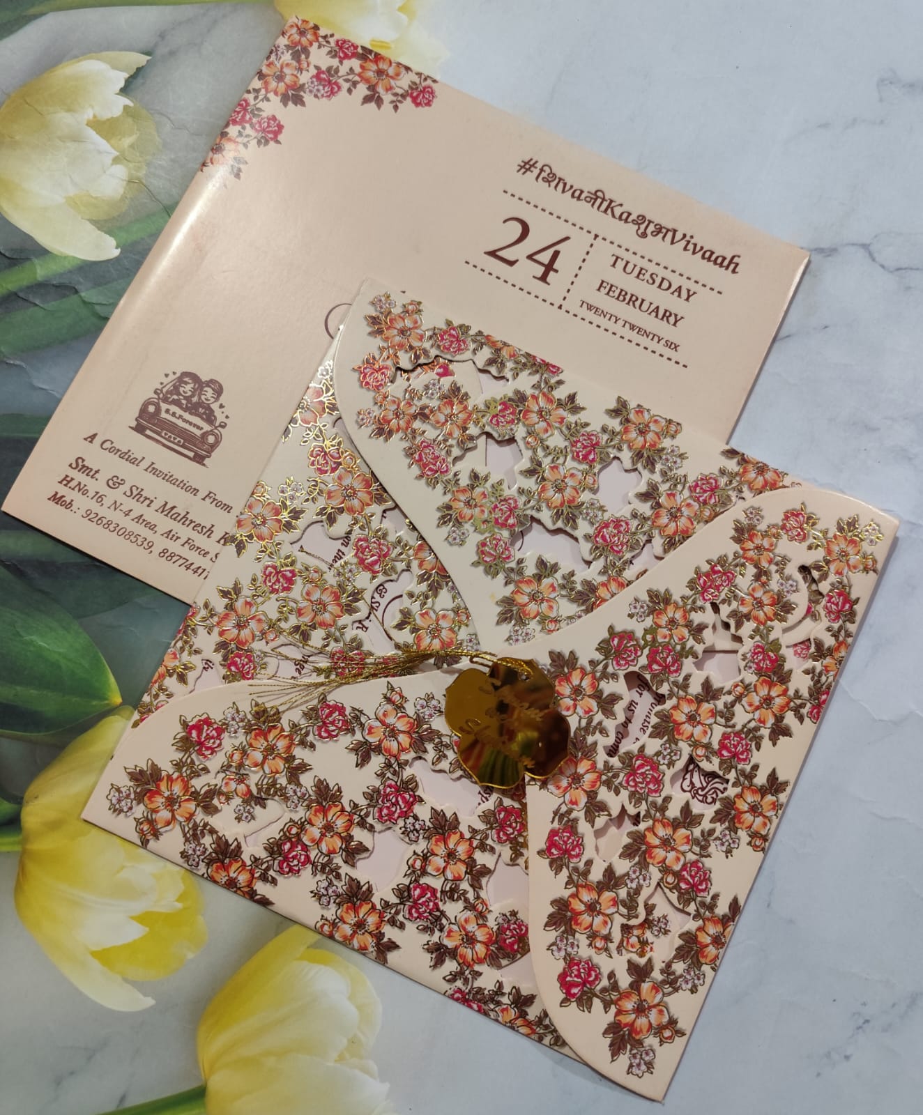 Gulshan Card Collection Designer Wedding Invitation Card (Pack of 50) AND