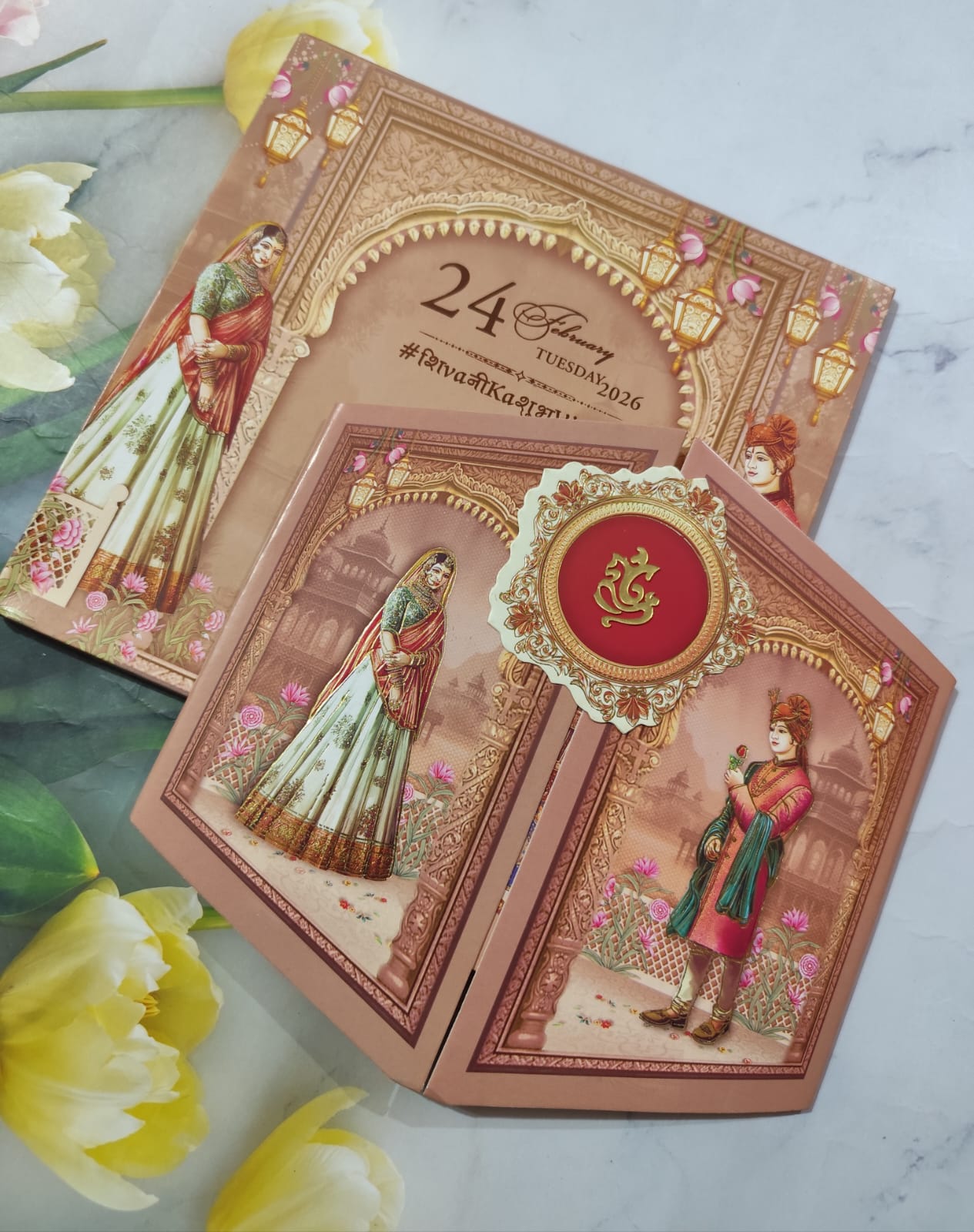 Gulshan Card Collection Designer Wedding Invitation Card (Pack of 50) AND