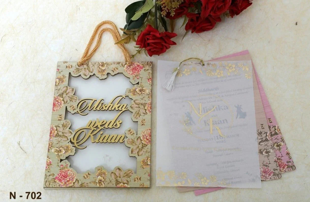 Gulshan Card Collection Designer Wedding Invitation Card (Pack of 50)