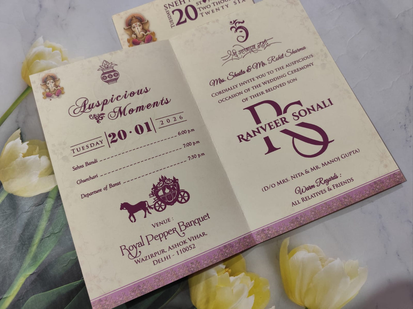 Gulshan Card Collection Designer Wedding Invitation Card (Pack of 50) AC 1125/34