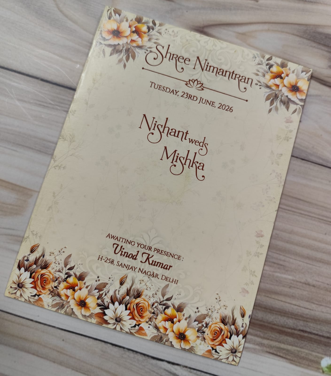 Gulshan Card Collection Designer Wedding Invitation Card (Pack of 50)