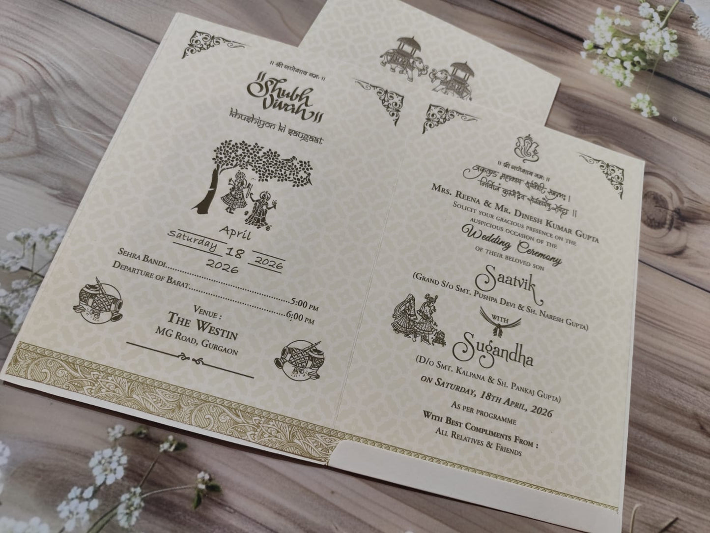 Gulshan Card Collection Designer Wedding Invitation Card (Pack of 50)