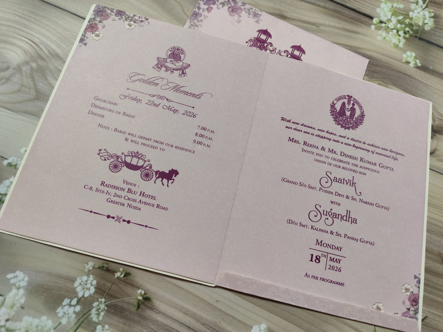 Gulshan Card Collection Designer Wedding Invitation Card (Pack of 50)