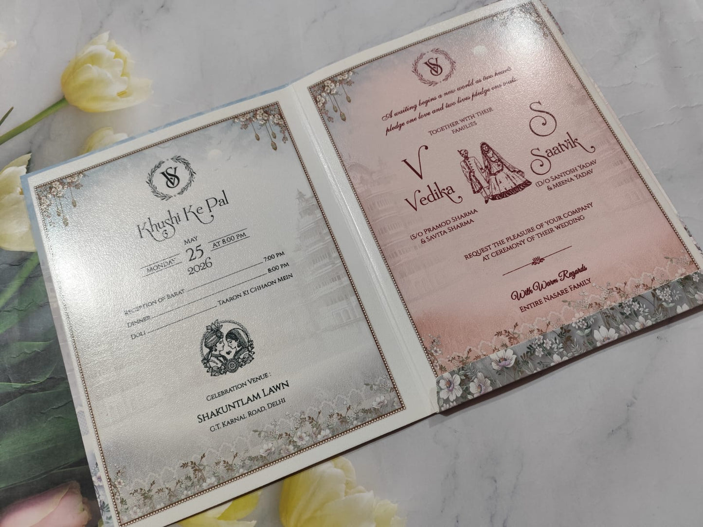 Gulshan Card Collection Designer Wedding Invitation Card (Pack of 50) RD