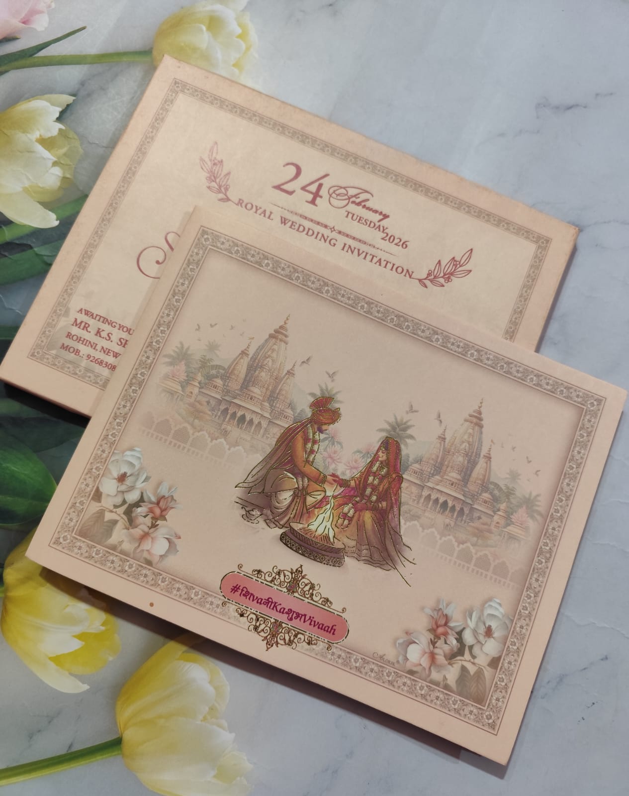 Gulshan Card Collection Designer Wedding Invitation Card (Pack of 50) AND