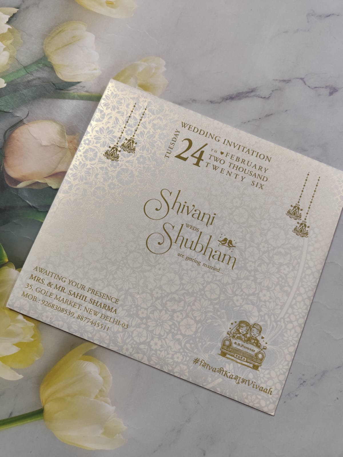 Gulshan Card Collection Designer Wedding Invitation Card (Pack of 50) AND