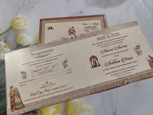 Gulshan Card Collection Designer Wedding Invitation Card (Pack of 50) AND