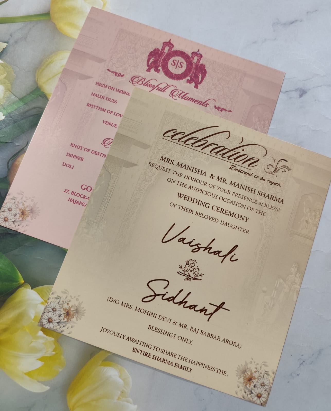 Gulshan Card Collection Designer Wedding Invitation Card (Pack of 50) AND