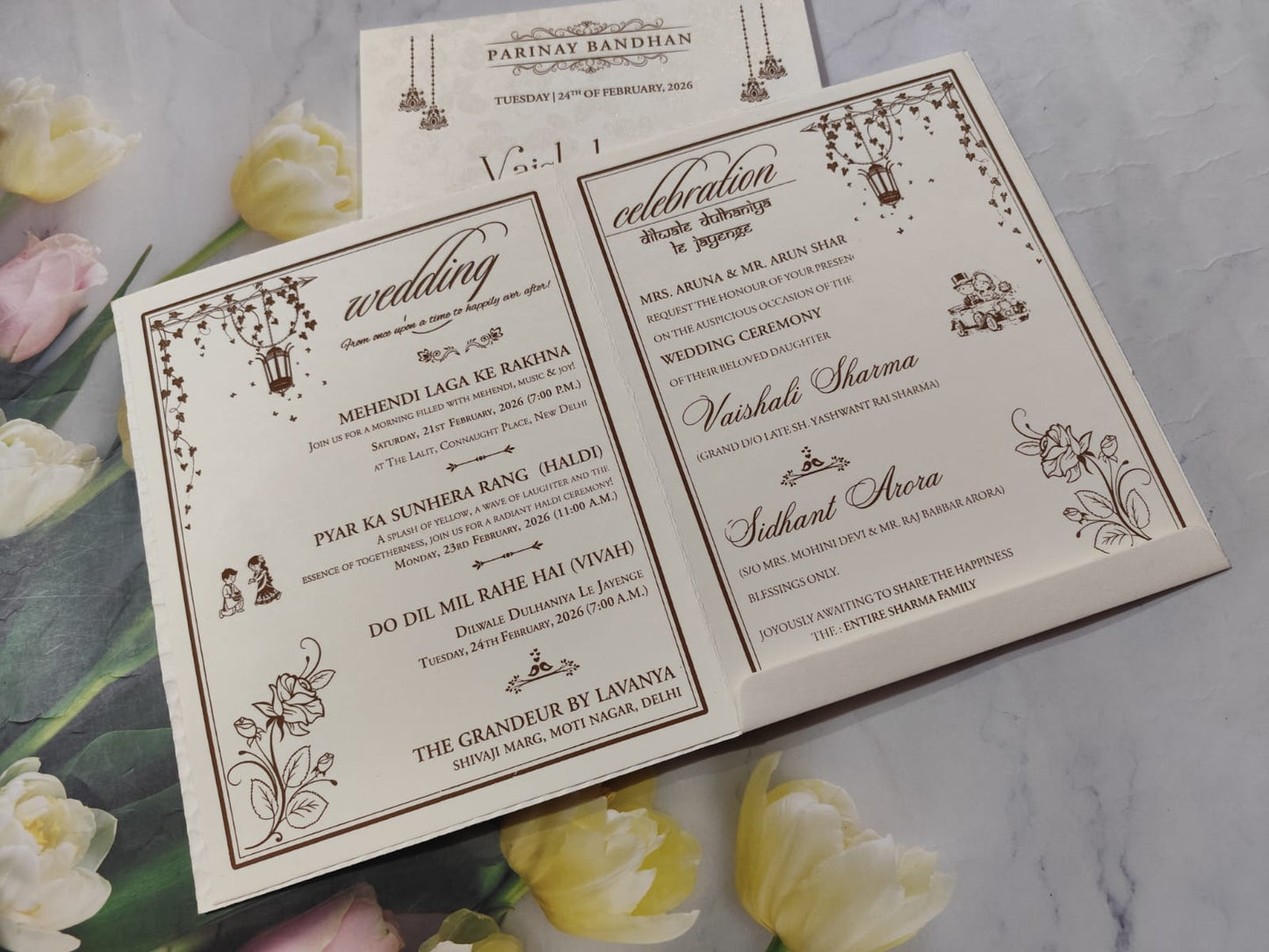 Gulshan Card Collection Designer Wedding Invitation Card (Pack of 50) AND