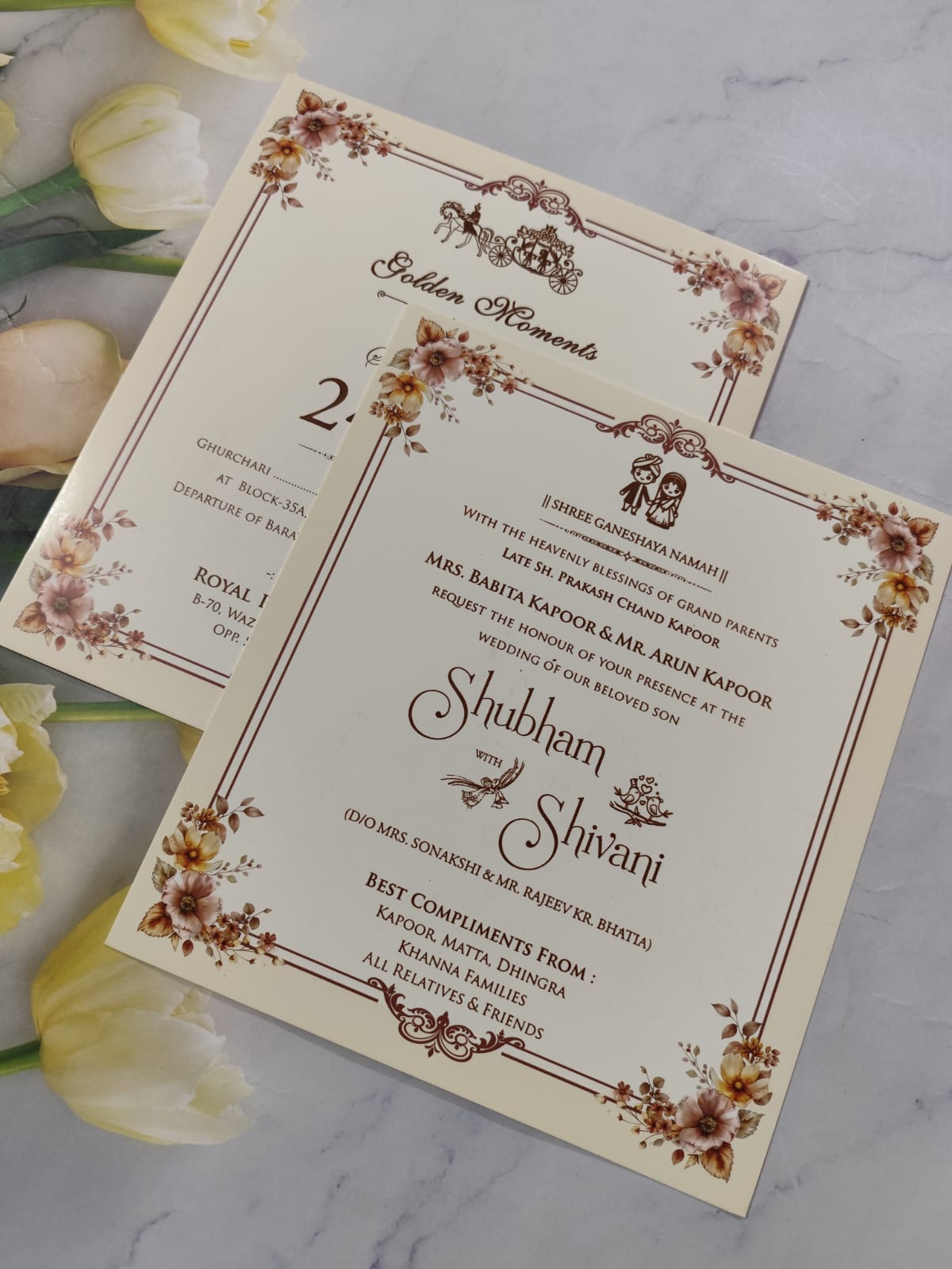 Gulshan Card Collection Designer Wedding Invitation Card (Pack of 50) AND