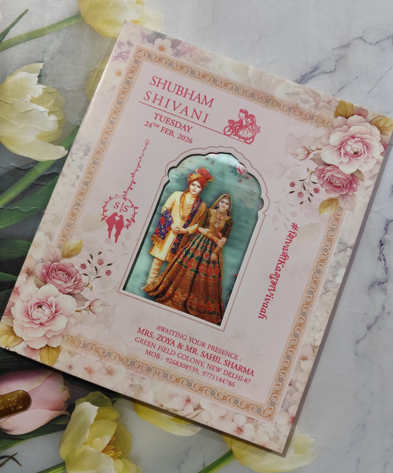 Gulshan Card Collection Designer Wedding Invitation Card for Hindu (Pack of 50) RD (Under 70)