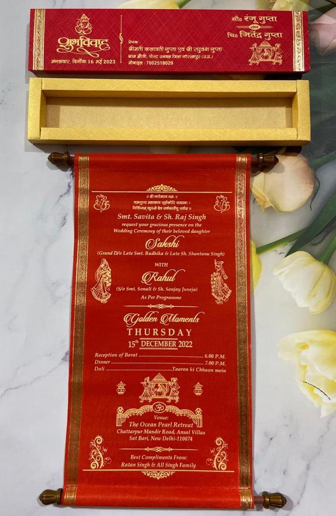 Gulshan Card Collection Designer wedding Cards for Marriage Invitation(Pack of 50)