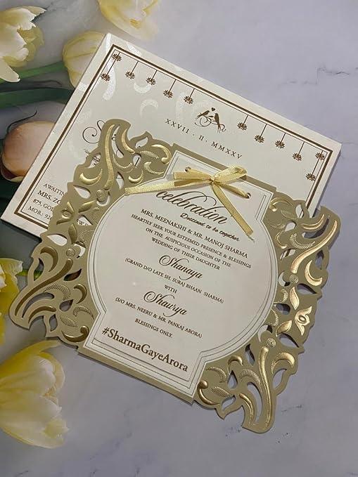 Gulshan Card Collection Designer Wedding Invitation Card (Pack of 50)
