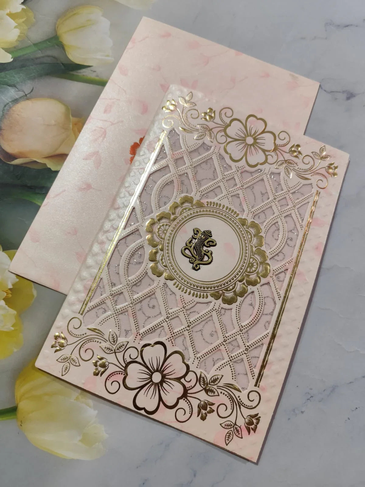 Gulshan Card Collection Designer Wedding Invitation Card (Pack of 50) FT (Size 24.5cm x 17cm)