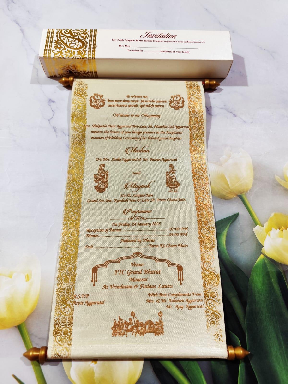 Gulshan Card Collection Designer Wedding Invitation Card (Pack of 50)