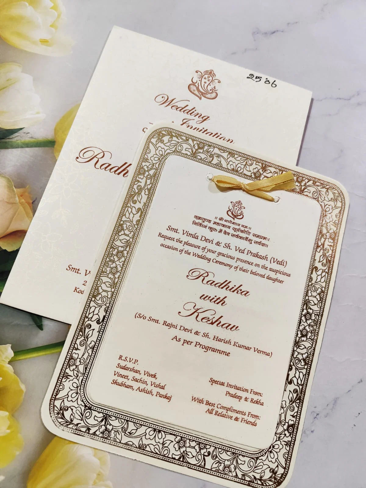Gulshan Card Collection Designer Wedding Invitation Card (Pack of 50) VDV