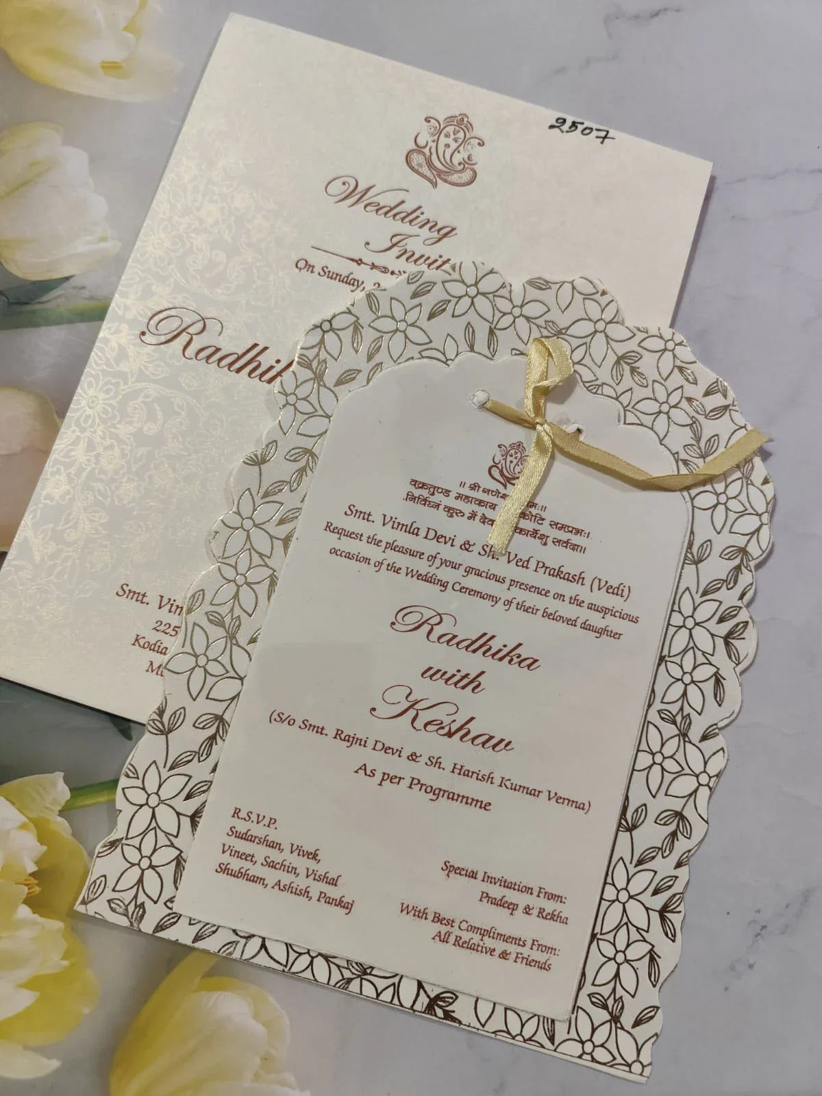 Gulshan Card Collection Designer Wedding Invitation Card (Pack of 50) VDV