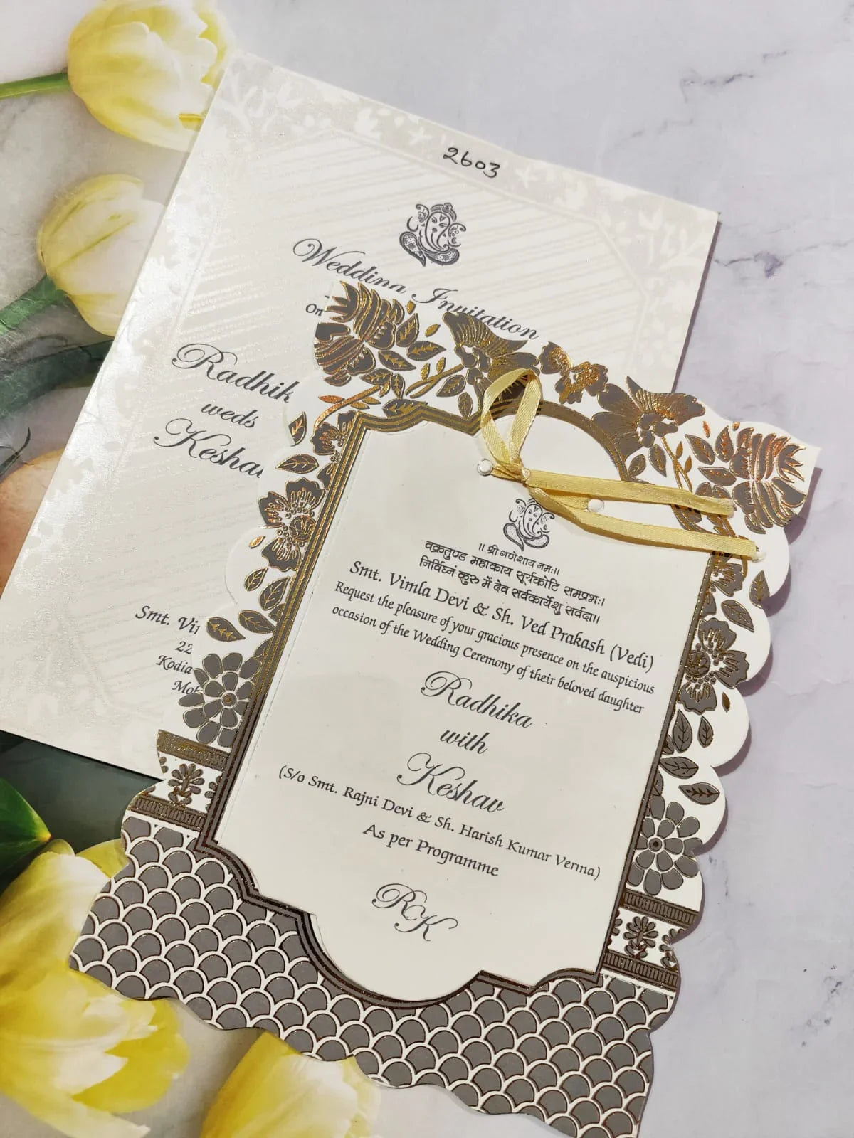 Gulshan Card Collection Designer Wedding Invitation Card (Pack of 50) VDV