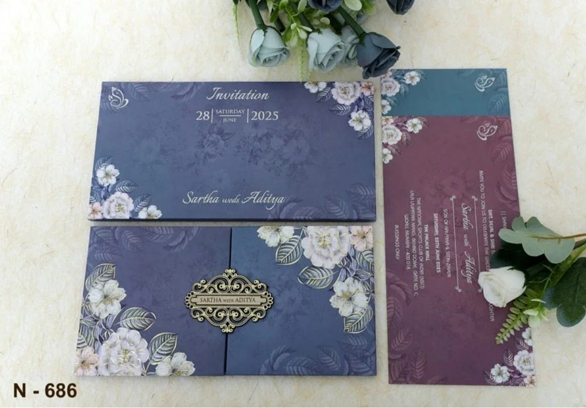 Gulshan Card Collection Designer Wedding Invitation Card (Pack of 50)