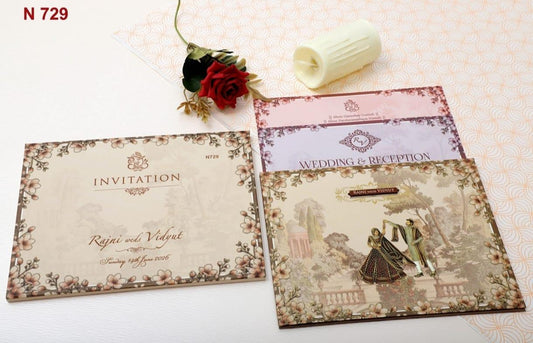 Gulshan Card Collection Designer Wedding Invitation Card (Pack of 50)