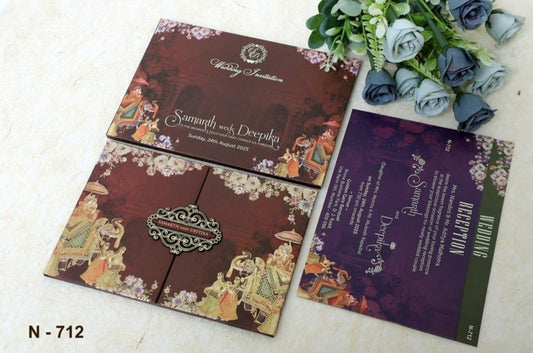 Gulshan Card Collection Designer Wedding Invitation Card (Pack of 50)