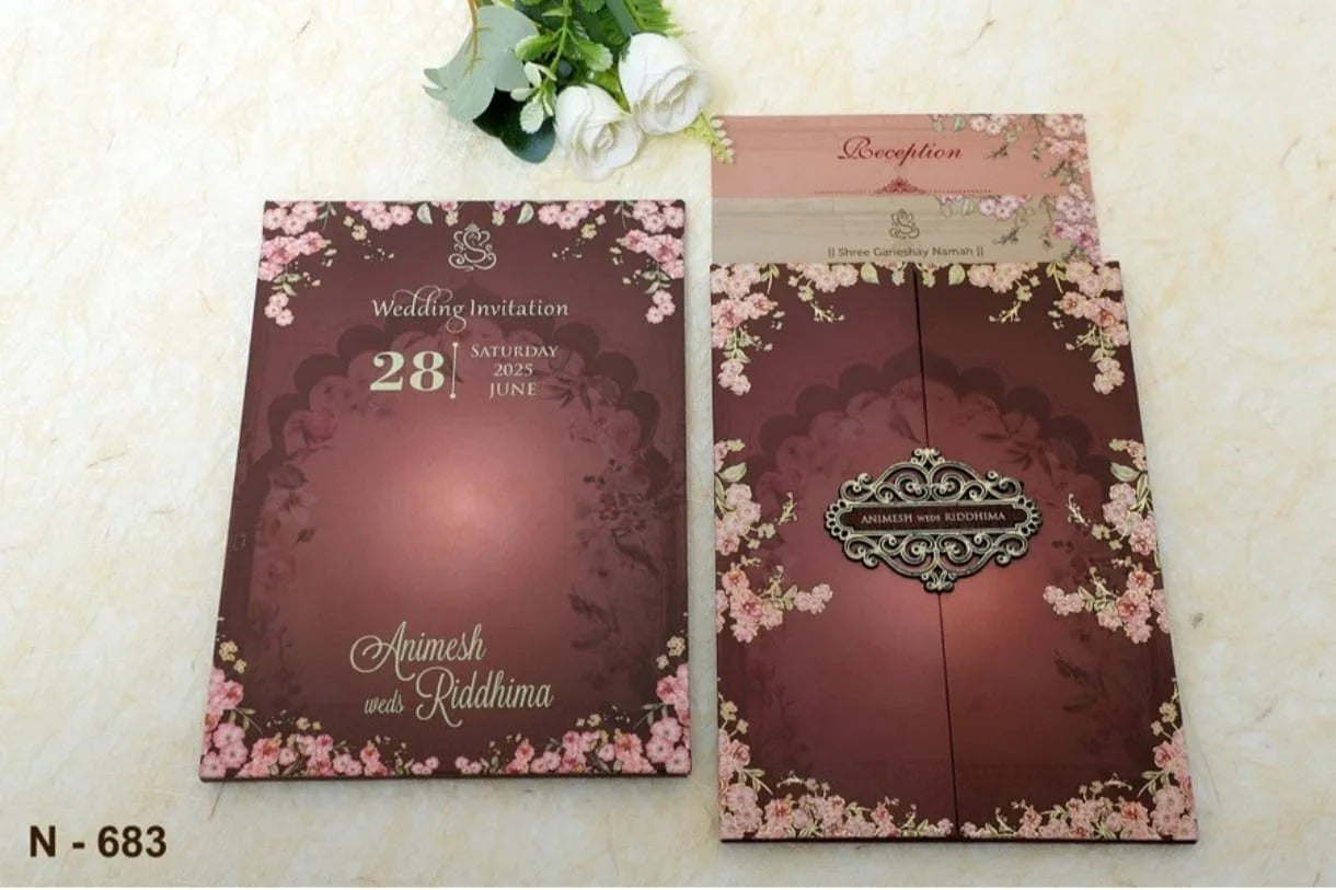 Gulshan Card Collection Designer Wedding Invitation Card (Pack of 50)