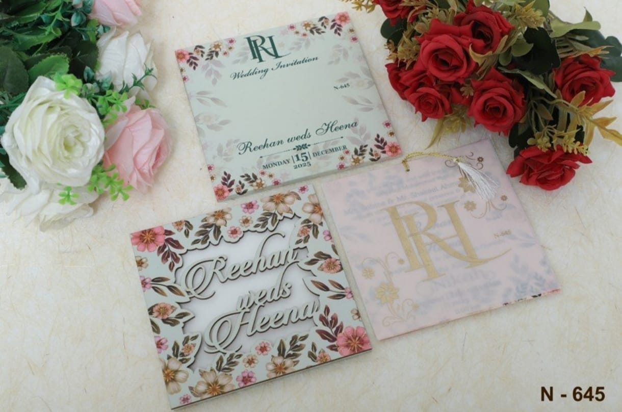 Gulshan Card Collection Designer Wedding Invitation Card (Pack of 50)