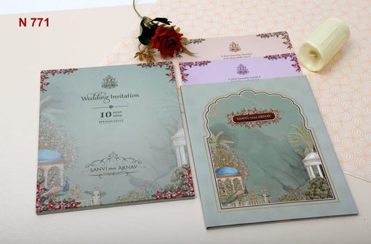 Gulshan Card Collection Designer Wedding Invitation Card (Pack of 50)