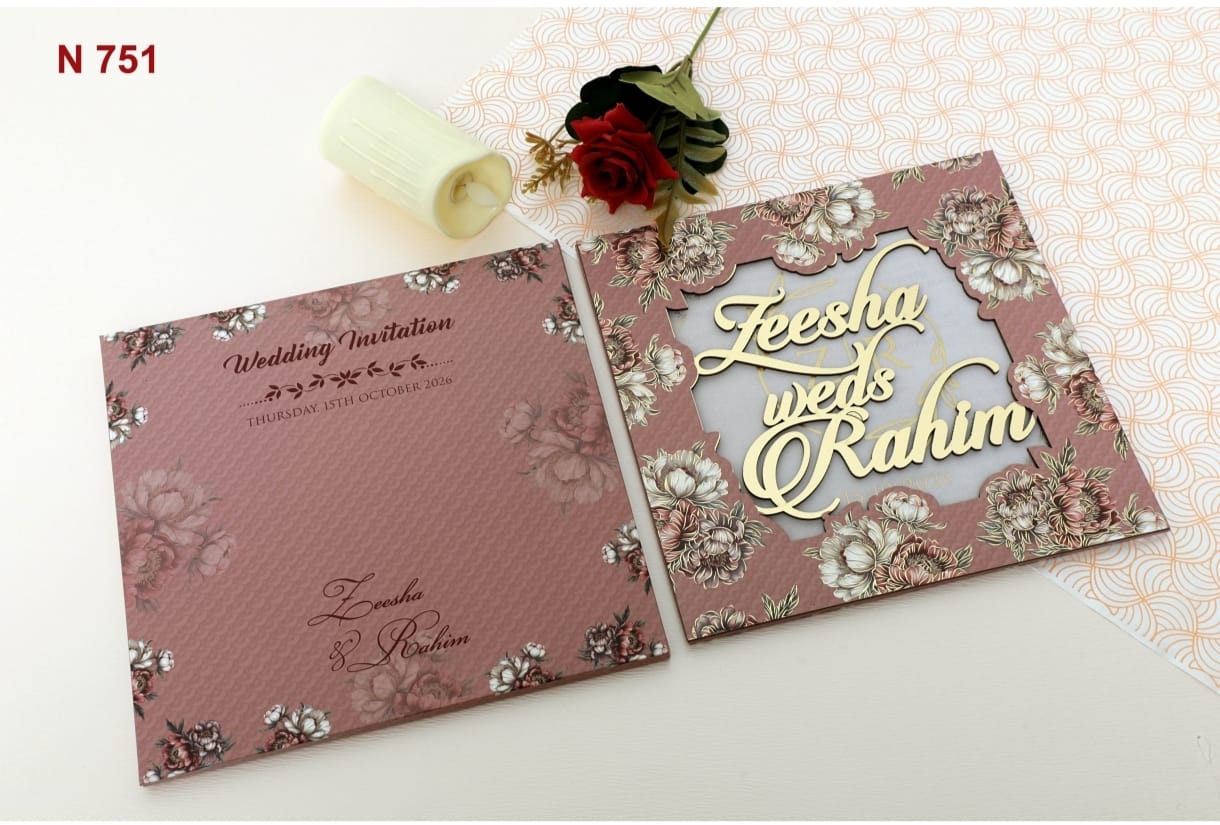 Gulshan Card Collection Designer Wedding Invitation Card (Pack of 50)