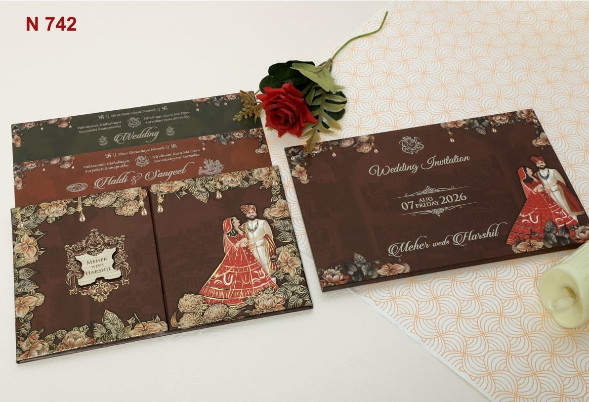 Gulshan Card Collection Designer Wedding Invitation Card (Pack of 50)