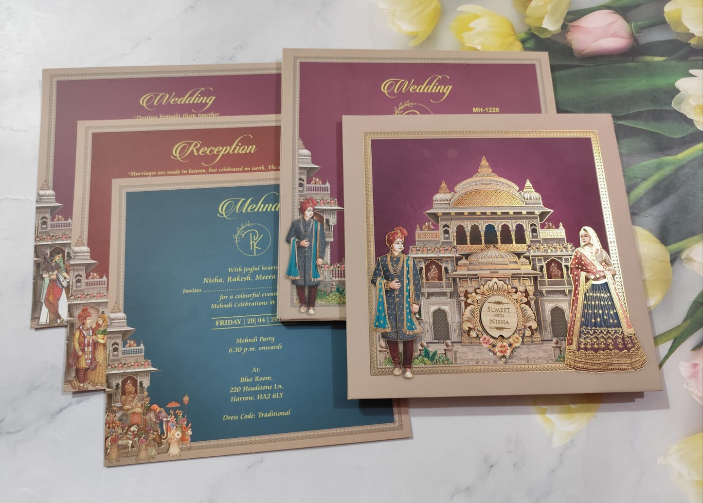 Gulshan Card Collection Designer Wedding Invitation Card (Pack of 50)