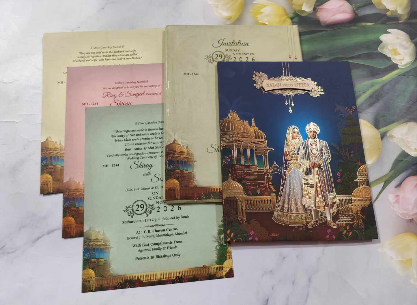 Gulshan Card Collection Designer Wedding Invitation Card (Pack of 50)