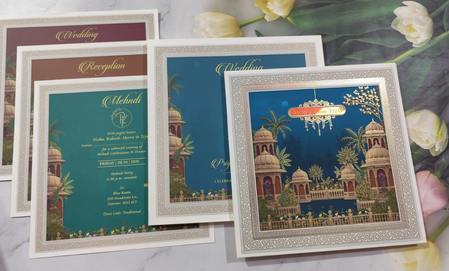 Gulshan Card Collection Designer Wedding Invitation Card (Pack of 50)