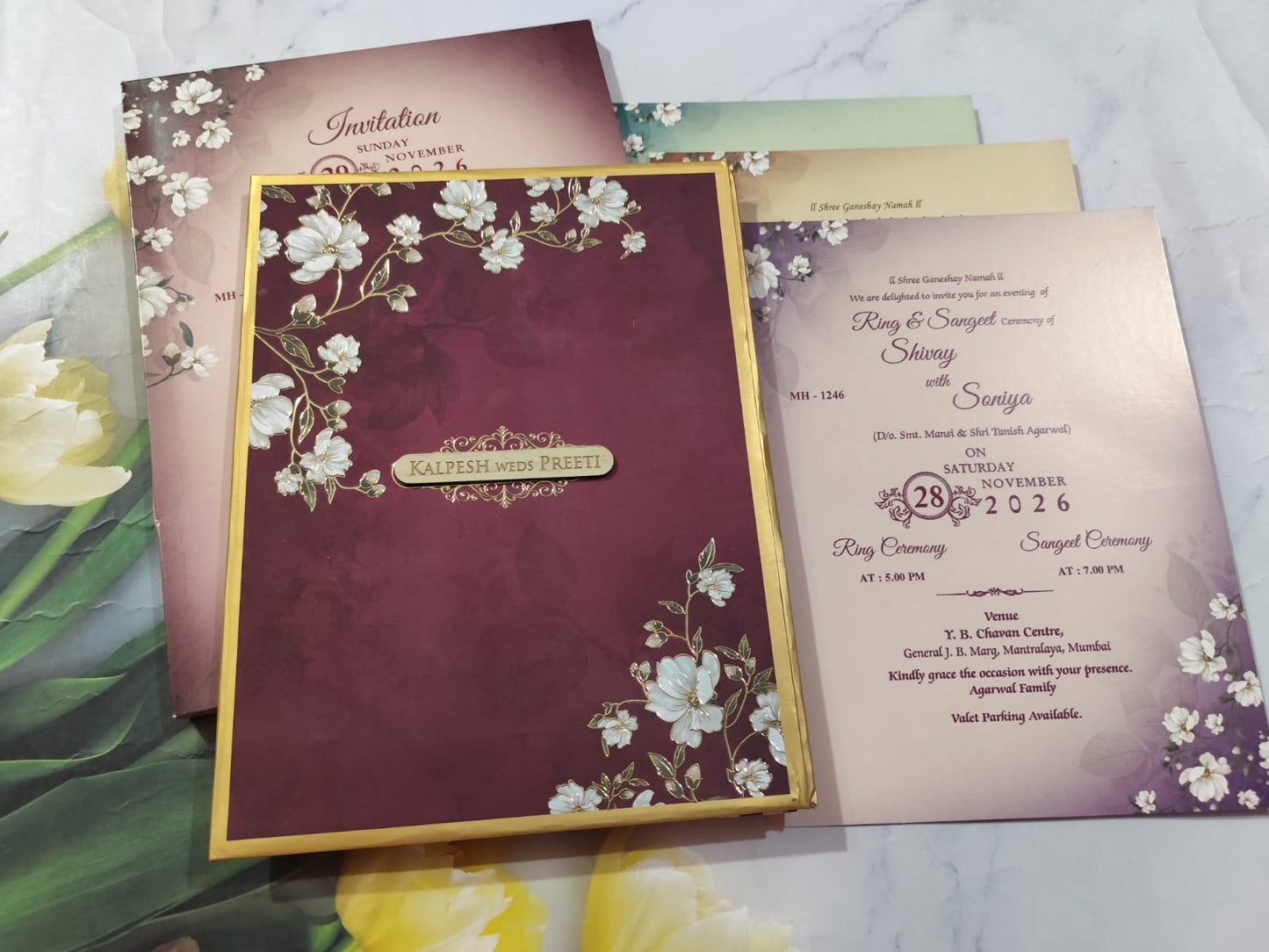 Gulshan Card Collection Designer Wedding Invitation Card (Pack of 50)