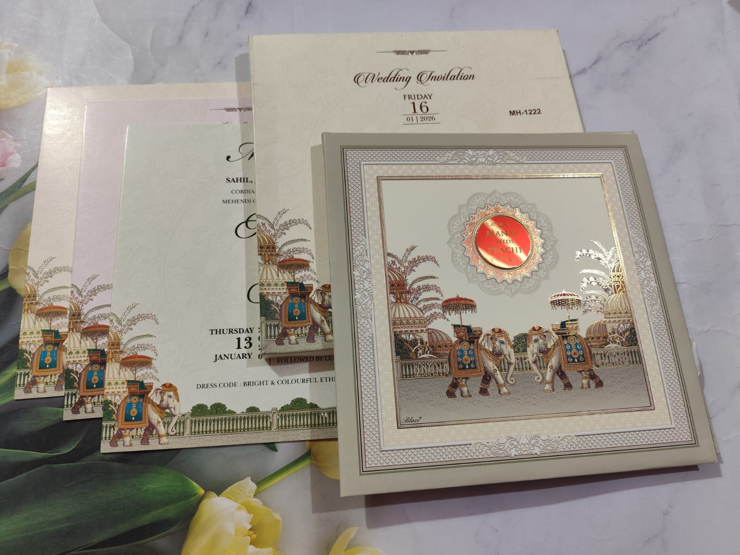 Gulshan Card Collection Designer Wedding Invitation Card (Pack of 50)