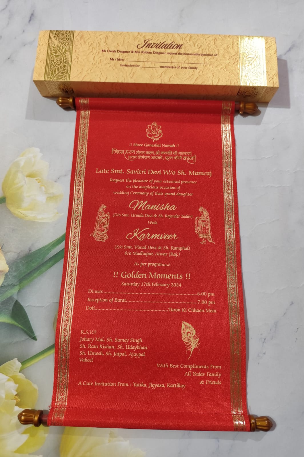 Gulshan Card Collection Designer Wedding Invitation Card (Pack of 50)