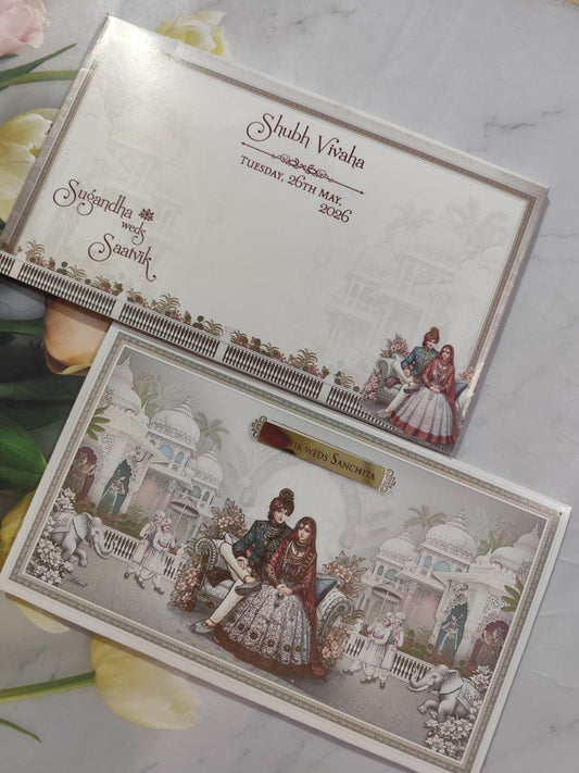 Gulshan Card Collection Designer Wedding Invitation Card (Pack of 50) RD